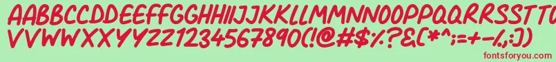 Comic Marker Deluxe Font – Red Fonts on Green Background