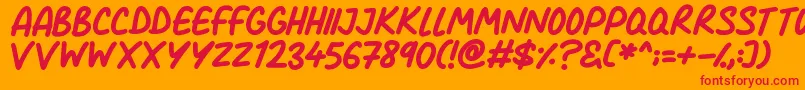 フォントComic Marker Deluxe – オレンジの背景に赤い文字