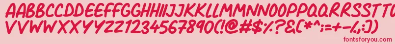 fuente Comic Marker Deluxe – Fuentes Rojas Sobre Fondo Rosa