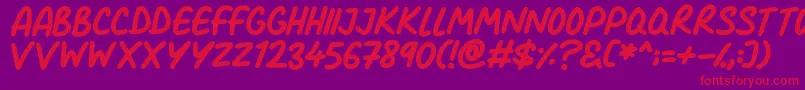Comic Marker Deluxe-fontti – punaiset fontit violetilla taustalla