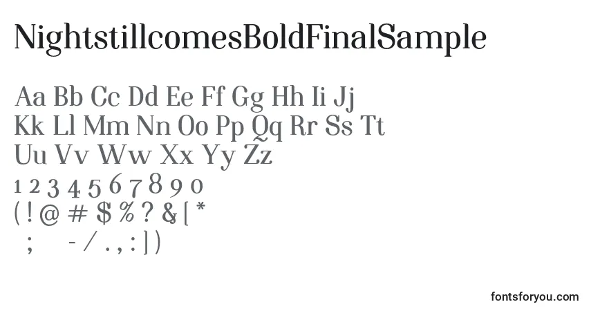 NightstillcomesBoldFinalSample Font – alphabet, numbers, special characters