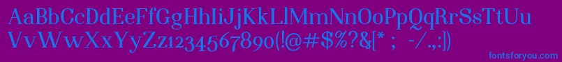 フォントNightstillcomesBoldFinalSample – 紫色の背景に青い文字