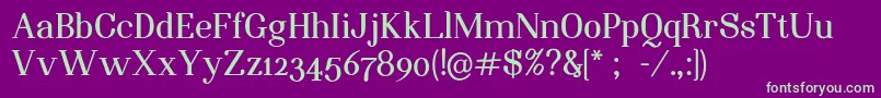 フォントNightstillcomesBoldFinalSample – 紫の背景に緑のフォント