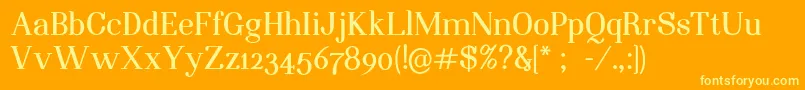 NightstillcomesBoldFinalSample-fontti – keltaiset fontit oranssilla taustalla
