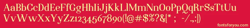 NightstillcomesBoldFinalSample-fontti – keltaiset fontit punaisella taustalla