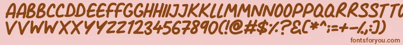 Comic Marker Deluxe Font – Brown Fonts on Pink Background