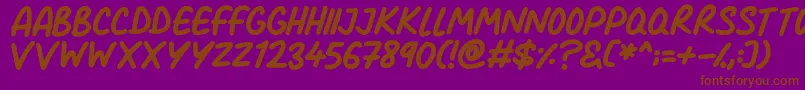 Comic Marker Deluxe Font – Brown Fonts on Purple Background