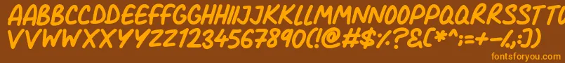 Comic Marker Deluxe Font – Orange Fonts on Brown Background