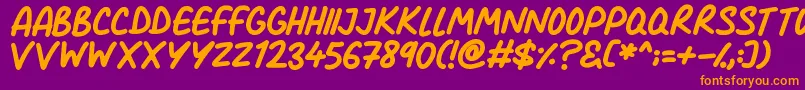 Comic Marker Deluxe Font – Orange Fonts on Purple Background