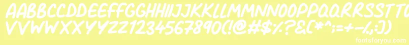 Comic Marker Deluxe Font – White Fonts on Yellow Background