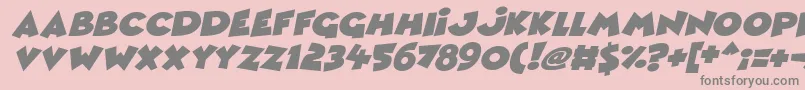 Comic Queens Italic-Schriftart – Graue Schriften auf rosa Hintergrund