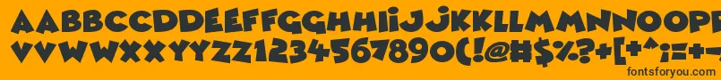 Comic Queens Font – Black Fonts on Orange Background