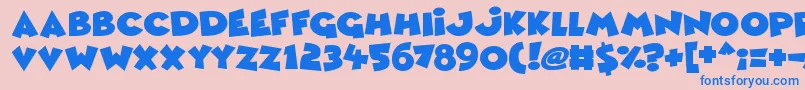 フォントComic Queens – ピンクの背景に青い文字