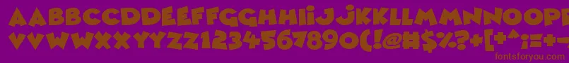 フォントComic Queens – 紫色の背景に茶色のフォント