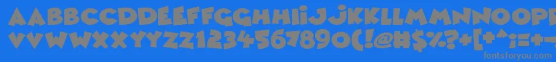 フォントComic Queens – 青い背景に灰色の文字