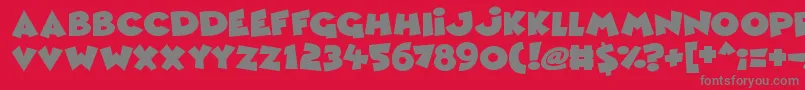 フォントComic Queens – 赤い背景に灰色の文字
