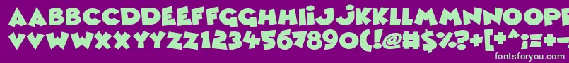 フォントComic Queens – 紫の背景に緑のフォント
