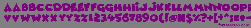 フォントComic Queens – 紫色のフォント、灰色の背景