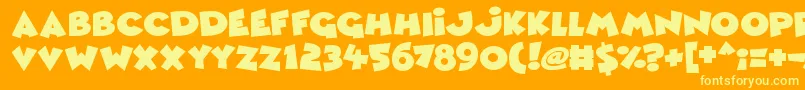 Comic Queens Font – Yellow Fonts on Orange Background