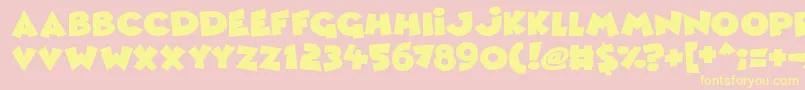 フォントComic Queens – 黄色のフォント、ピンクの背景