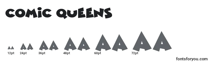 Размеры шрифта Comic Queens