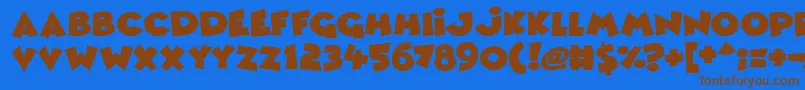 Comic Queens Font – Brown Fonts on Blue Background