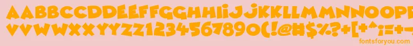 Comic Queens Font – Orange Fonts on Pink Background