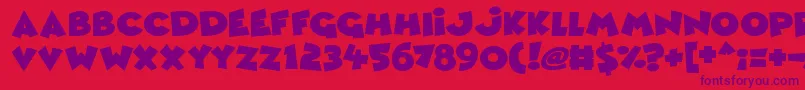 Comic Queens Font – Purple Fonts on Red Background