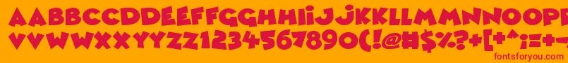 Comic Queens Font – Red Fonts on Orange Background