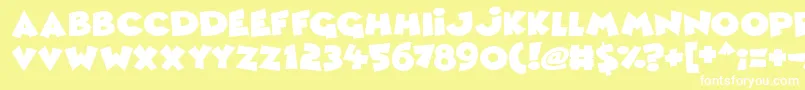 Comic Queens Font – White Fonts on Yellow Background