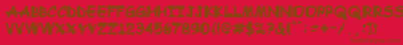 Comic Sandchez Font – Brown Fonts on Red Background