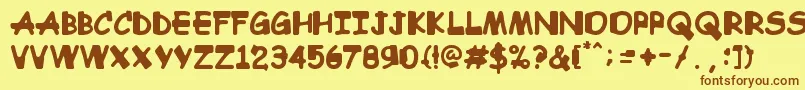 Comic Sandchez Font – Brown Fonts on Yellow Background
