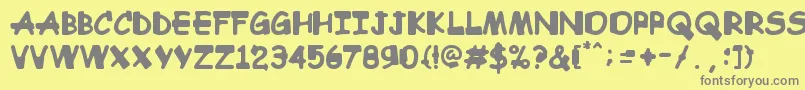 Comic Sandchez Font – Gray Fonts on Yellow Background