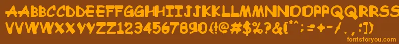 Comic Sandchez Font – Orange Fonts on Brown Background