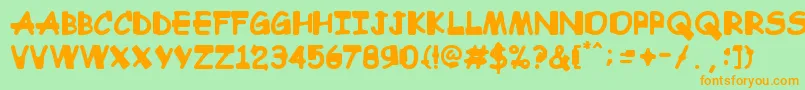 Comic Sandchez Font – Orange Fonts on Green Background
