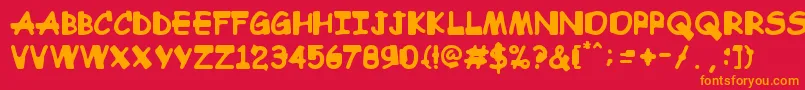 Comic Sandchez Font – Orange Fonts on Red Background