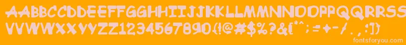 Comic Sandchez Font – Pink Fonts on Orange Background