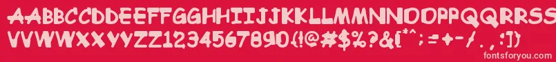 Comic Sandchez Font – Pink Fonts on Red Background