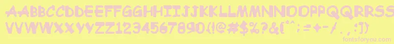 Comic Sandchez Font – Pink Fonts on Yellow Background