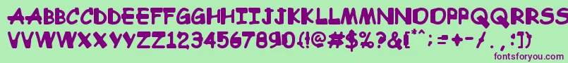 Comic Sandchez Font – Purple Fonts on Green Background
