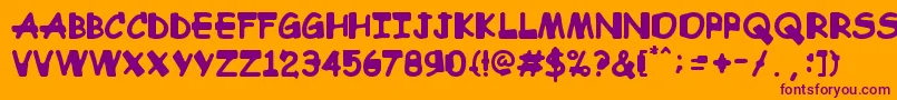Comic Sandchez Font – Purple Fonts on Orange Background