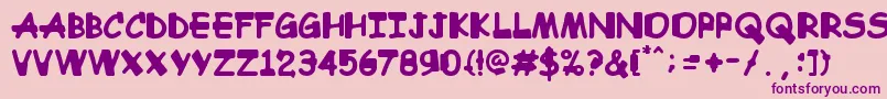 Comic Sandchez Font – Purple Fonts on Pink Background