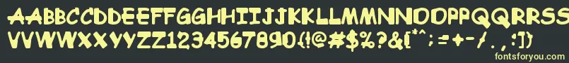 Comic Sandchez Font – Yellow Fonts on Black Background