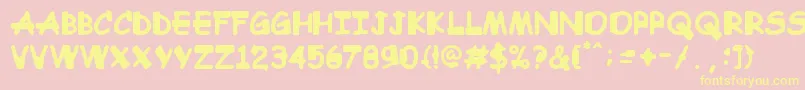 Comic Sandchez Font – Yellow Fonts on Pink Background
