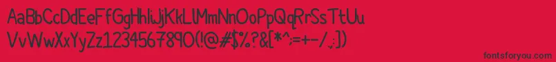 Comic Spans Font – Black Fonts on Red Background