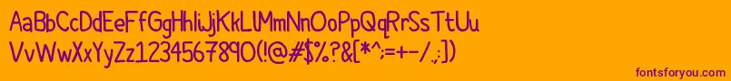 Comic Spans Font – Purple Fonts on Orange Background