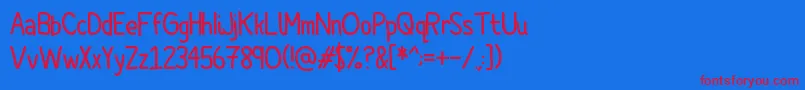 フォントComic Spans – 赤い文字の青い背景