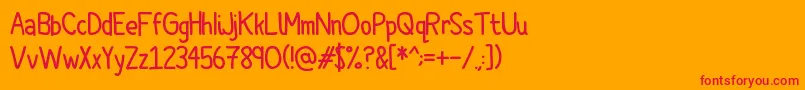 Comic Spans Font – Red Fonts on Orange Background