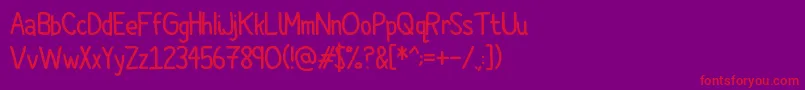 Comic Spans Font – Red Fonts on Purple Background