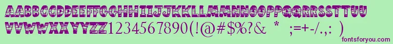 Comic Strip Font – Purple Fonts on Green Background